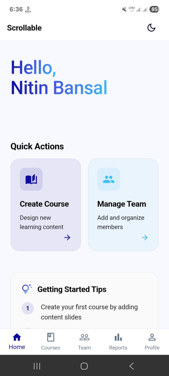 Scrollable App Screenshot